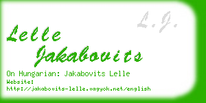 lelle jakabovits business card